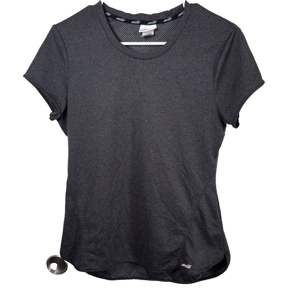Avia Women’s Athletic Mesh T-Shirt M Black Short Sleeve Workout Top Athleisure